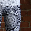 Trendy High Waist Lace Spliced Tribal Print Elastic Pants for Women