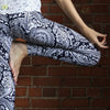 Trendy High Waist Lace Spliced Tribal Print Elastic Pants for Women