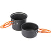 Outlife 2pcs Foldable Outdoor Camping Hiking Cookware Backpacking Picnic Bowl Pot Pan Set
