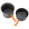 Outlife 2pcs Foldable Outdoor Camping Hiking Cookware Backpacking Picnic Bowl Pot Pan Set