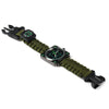 Multifuctional Survival Paracord Bracelet Watch with Compass Flint Fire Starter Scraper Whistle Gear