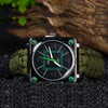 Multifuctional Survival Paracord Bracelet Watch with Compass Flint Fire Starter Scraper Whistle Gear