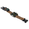 Multifuctional Survival Paracord Bracelet Watch with Compass Flint Fire Starter Scraper Whistle Gear