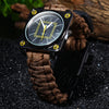 Multifuctional Survival Paracord Bracelet Watch with Compass Flint Fire Starter Scraper Whistle Gear
