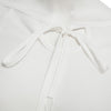 Stylish Round Collar Lace-up Ninth Bell Sleeve Patchwork Dolman Solid Color Tank Top for Women