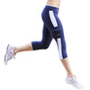 Active Yoga Fitness Elastic Waist with Pocket Patchwork Color Block Capri Pants