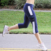 Active Yoga Fitness Elastic Waist with Pocket Patchwork Color Block Capri Pants