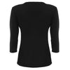 Brief Plunging Neck Three Quarter Sleeve Zipper Solid Color T-shirt for Women