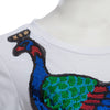 Stylish Round Collar Short Sleeve Animal Print Sequin Design T-Shirt for Women