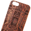 Vintage Geometric Pattern Embossment Carving Design Wood Back Case Cover for iPhone 6 / 6S