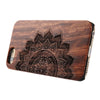 Retro Half Flower Pattern Embossment Carving Design Wood Back Case Cover for iPhone 6 / 6S