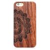 Retro Half Flower Pattern Embossment Carving Design Wood Back Case Cover for iPhone 6 / 6S