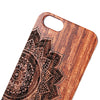 Retro Half Flower Pattern Embossment Carving Design Wood Back Case Cover for iPhone 6 / 6S