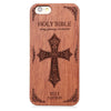 Cross Sword Embossment Carving Design Wood Back Case Cover for iPhone 6 / 6S