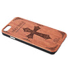 Cross Sword Embossment Carving Design Wood Back Case Cover for iPhone 6 / 6S