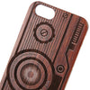 Retro Camera Embossment Carving Design Wood Back Case Cover for iPhone 6 / 6S