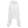 Sexy Round Collar Back Button Asymmetric Irregular Pure Color Crop Top Loose Vest for Women