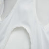 Sexy Round Collar Back Button Asymmetric Irregular Pure Color Crop Top Loose Vest for Women