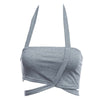 Sexy Halter Suspender Square Collar Off-the-shoulder Patchwork Hollow Out Sheath Pure Color Crop Top for Women