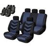 T22552BL 9pcs Car Seat Cover Set Water-resistant Anti-Dust Sandwich Fabrics Auto Cushion Protector