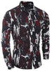 Turn Down Collar Camo Printing Shirt For Men