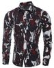 Turn Down Collar Camo Printing Shirt For Men