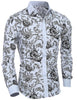 Turn Down Collar Plant Printing Shirt For Men