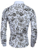Turn Down Collar Plant Printing Shirt For Men