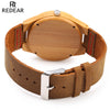 REDEAR SJ 1448 - 7 Female Wooden Quartz Watch Leather Strap Special Pattern Dial Wristwatch