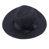 Solid Color Summer Ladies Bow Wide Straw Plaiting Hat