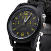 YUZE 6 in 1 Outdoor Survival Bracelet Watch Compass Whistle