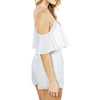 Sexy Spaghetti Strap Cut Out Flounced Chiffon Romper for Women