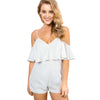 Sexy Spaghetti Strap Cut Out Flounced Chiffon Romper for Women