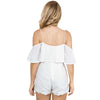 Sexy Spaghetti Strap Cut Out Flounced Chiffon Romper for Women