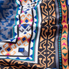 Vintage Mid Elastic Waist Print Patchwork Straight Shorts for Women