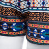 Vintage Mid Elastic Waist Print Patchwork Straight Shorts for Women