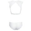 Sexy Plunging Neck Wire Free Push UP Bra + Low Elastic Waist Briefs Lace Patchwork Bowtie Perspective Set for Women