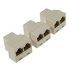 3pcs / Pack RJ45 CAT5 Ethernet Cable LAN Port 1 to 2 Socket Splitter Connector