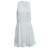 Sweet Round Collar Sleeveless Lace Patchwork Hollow Out Pleated Pure Color A-line Dress for Women