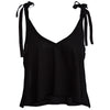 Preppy Style Lace-Up Bowtie Loose-Fitting Solid Color Tank Top for Women