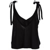 Preppy Style Lace-Up Bowtie Loose-Fitting Solid Color Tank Top for Women