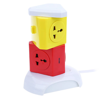 Alardor ALD - 2W4K - L Multicolor 180 Degree Rotating Socket Intelligent Vertical Surge Protection Power Strip