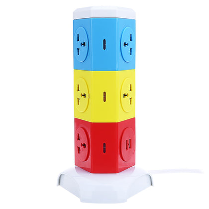 Alardor Colorful ALD - 3W6K - L 180 Degree Rotating Socket Intelligent Vertical Surge Protection Power Strip