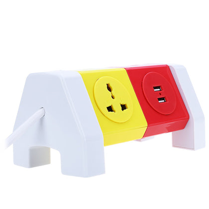 Alardor Colorful ALD - 2W4K - L 180 Degree Rotating Socket Intelligent Patch Panel USB Surge Protection Power Strip