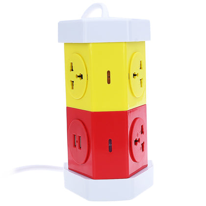 Alardor Colorful ALD - 2W4K - L 180 Degree Rotating Socket Intelligent Patch Panel USB Surge Protection Power Strip