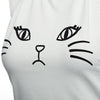Cute Halter Round Collar Off-the-shoulder Cat Face Print Sheath Vest for Women
