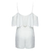 Sexy Spaghetti Strap Cut Out Flounced Chiffon Romper for Women