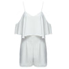 Sexy Spaghetti Strap Cut Out Flounced Chiffon Romper for Women