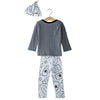3pcs Jewel Collar Long Sleeve Milk Bottle Printed T-Shirt Long Pants with Hat for Baby Boys