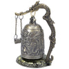 Zinc Alloy Vintage Style Bronze Lock Dragon Carved Buddhist Bell Chinese Geomantic Artware Exquisite Home Decor